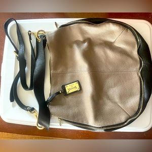 Valentina Italia Beige/Black Purse - Two Straps - Like New Condition